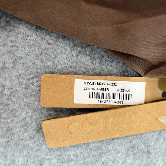 Skims Bodysuit Tan Snap Closure Sleeveless Stretch High Neck Plus Size 4X Layer - Picture 4 of 7